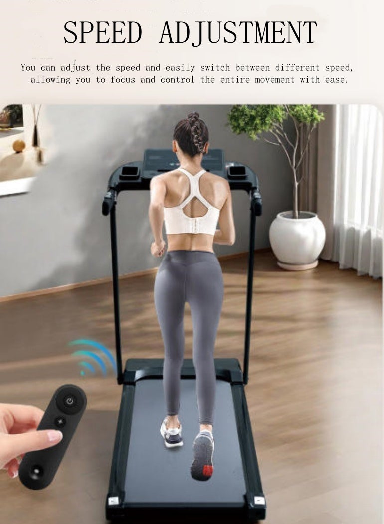 Spides Intelligent Electric Treadmill Multifunctional Household Foldable Walking Pad with Handrail and LED Screen Wireless Intelligent Speed Regulation Portable Desktop Treadmill Multiple Speed Changes Running Machine for Home Office Gym - Image 2